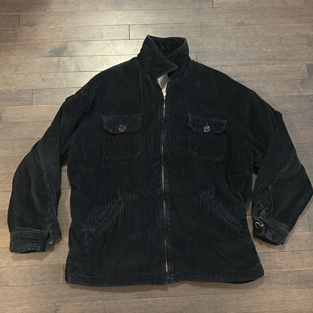 Indian Motorcycle Black Corduroy Zip Up Jacket Men’s M